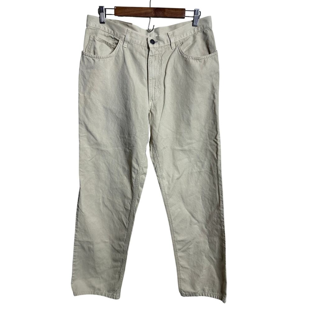 Loro Piana Ivory Cotton Linen 5-Pocket Pants Made in Italy size 34